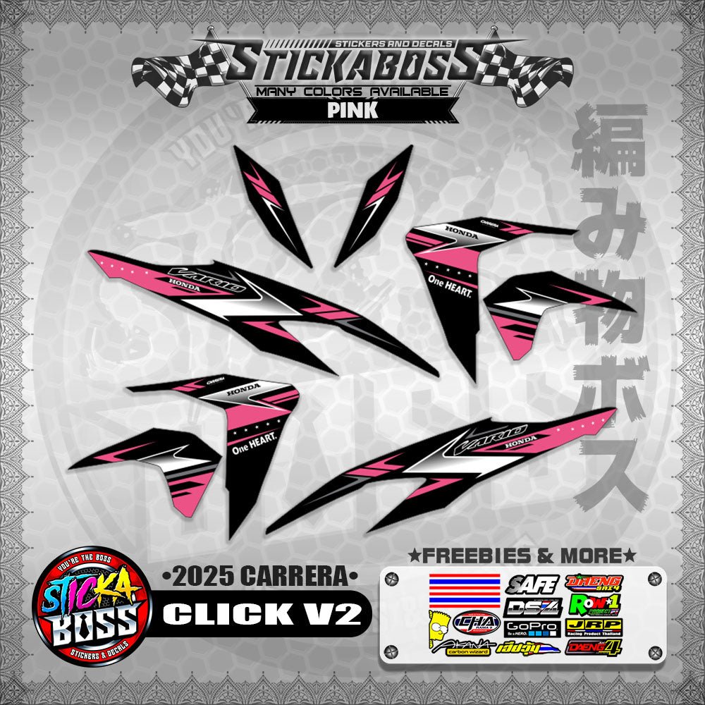 CLICK V2 STICKER DECALS ( 2025 CARRERA )【WITH FREEBIES】