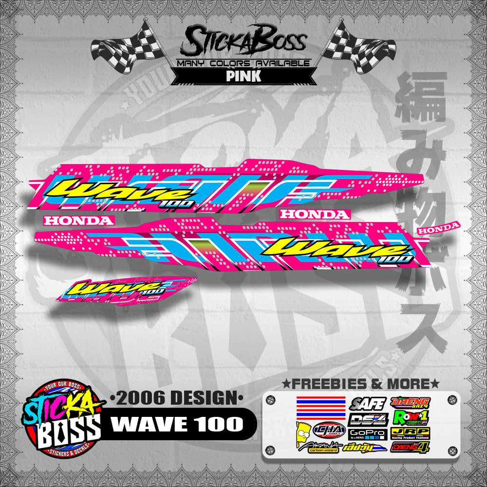 WAVE 100 STOCK DECALS ( 2006 DESIGN )【WITH FREEBIES】