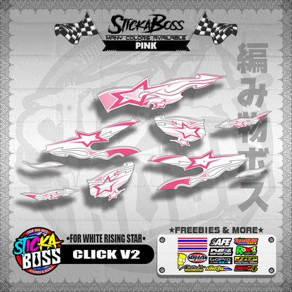 CLICK V2 DECALS ( FOR WHITE RISING STAR ) [ PREMIUM GLOSSY LAMINATED ]【WITH FREEBIES】