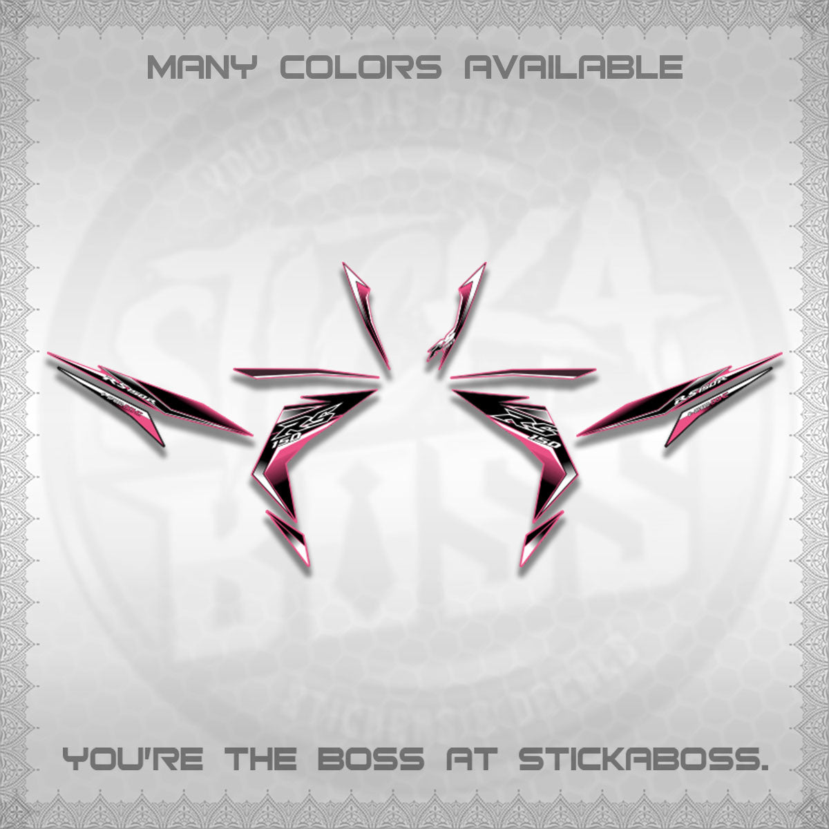 WINNER 150 V1 DECALS (GTR 150 RS PATTERN)STICKER DECALS By STICKABOSS