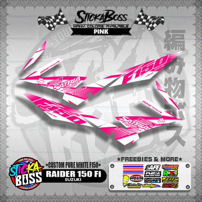 RAIDER 150 Fi STOCK DECAL ( CUSTOM PURE WHITE F150 )【WITH FREEBIES】