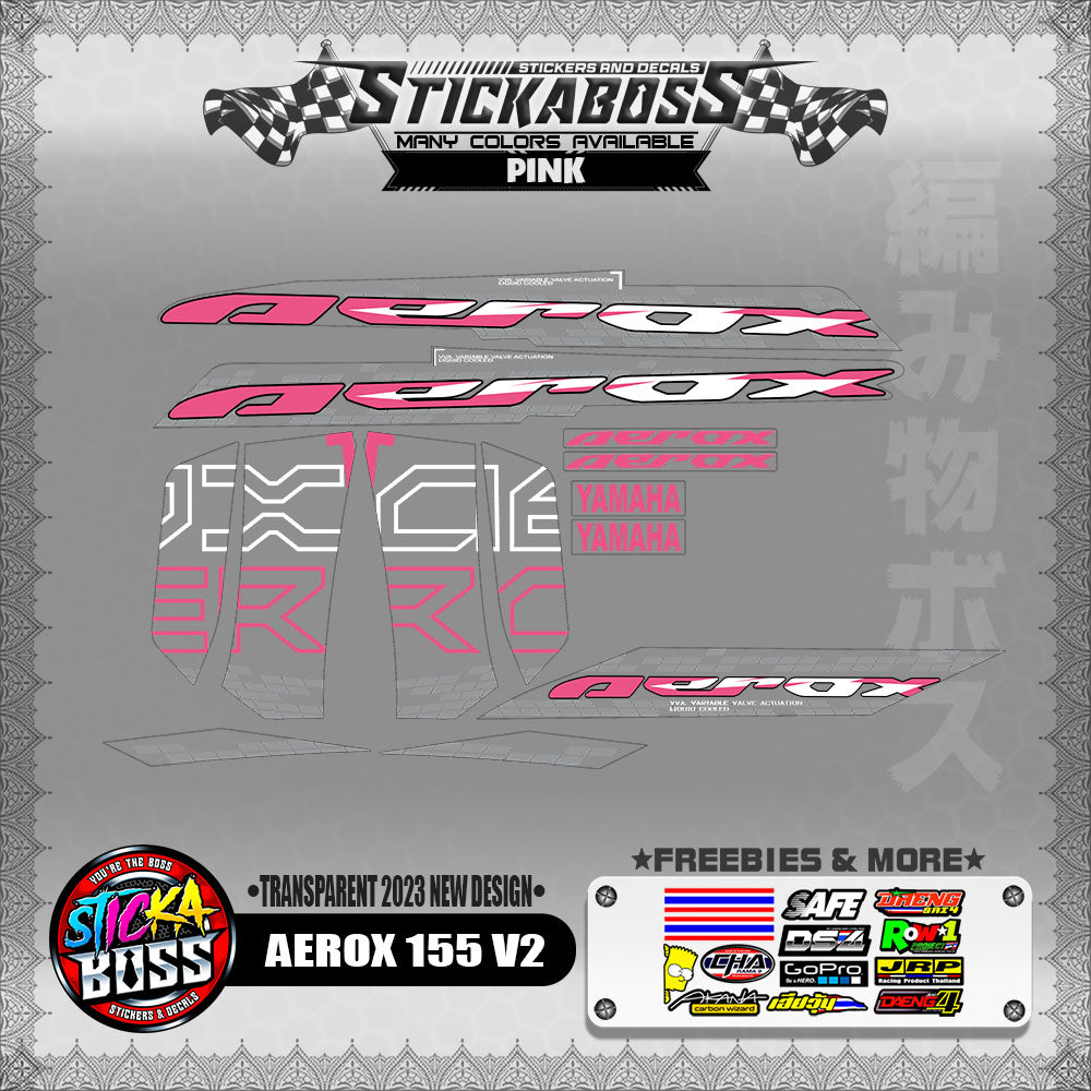 【PREMIUM UV PRINT】TRANSPARENT  AEROX 155 V2 MALAYSIAN DECALS ( 2023 NEW DESIGN )