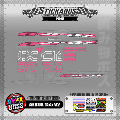 【PREMIUM UV PRINT】TRANSPARENT  AEROX 155 V2 MALAYSIAN DECALS ( 2023 NEW DESIGN )