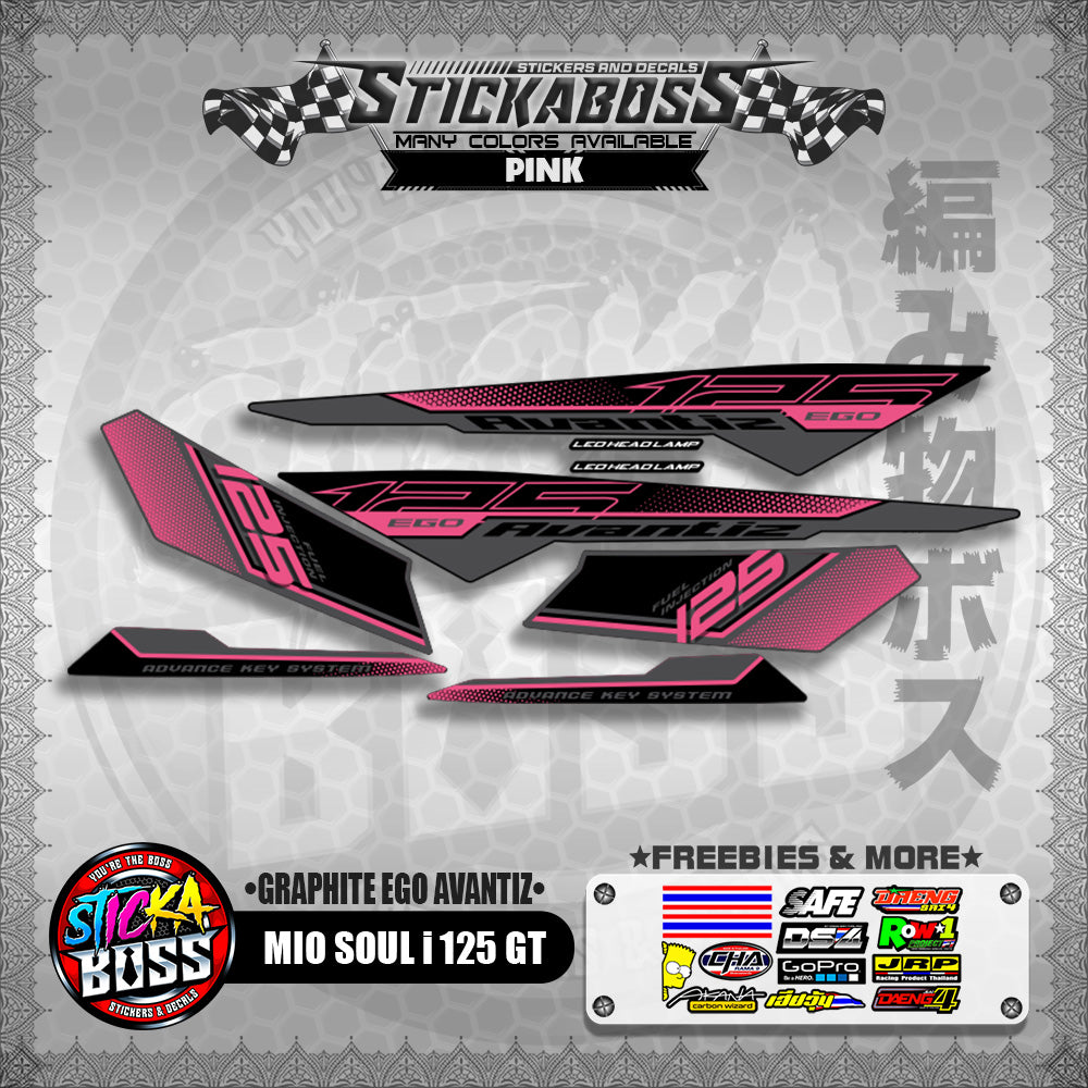 MIO SOUL I 125 GT STICKER DECALS ( GRAPHITE EGO AVANTIZ )【WITH FREEBIES】