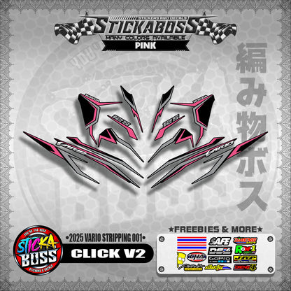 CLICK V2 STICKER DECALS ( 2025 VARIO STRIPPING 001 )【WITH FREEBIES】