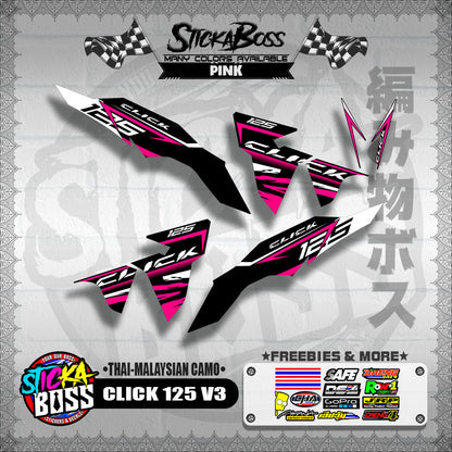 CLICK 125 V3 DECALS ( THAI-MALAYSIAN CAMO )【WITH FREEBIES】