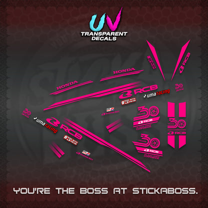 CLICK 125 V2 UV TRANSPARENT DECALS (2026 30TH ANNIVERSARY RACING DESIGN) STICKER DECALS By STICKABOSS