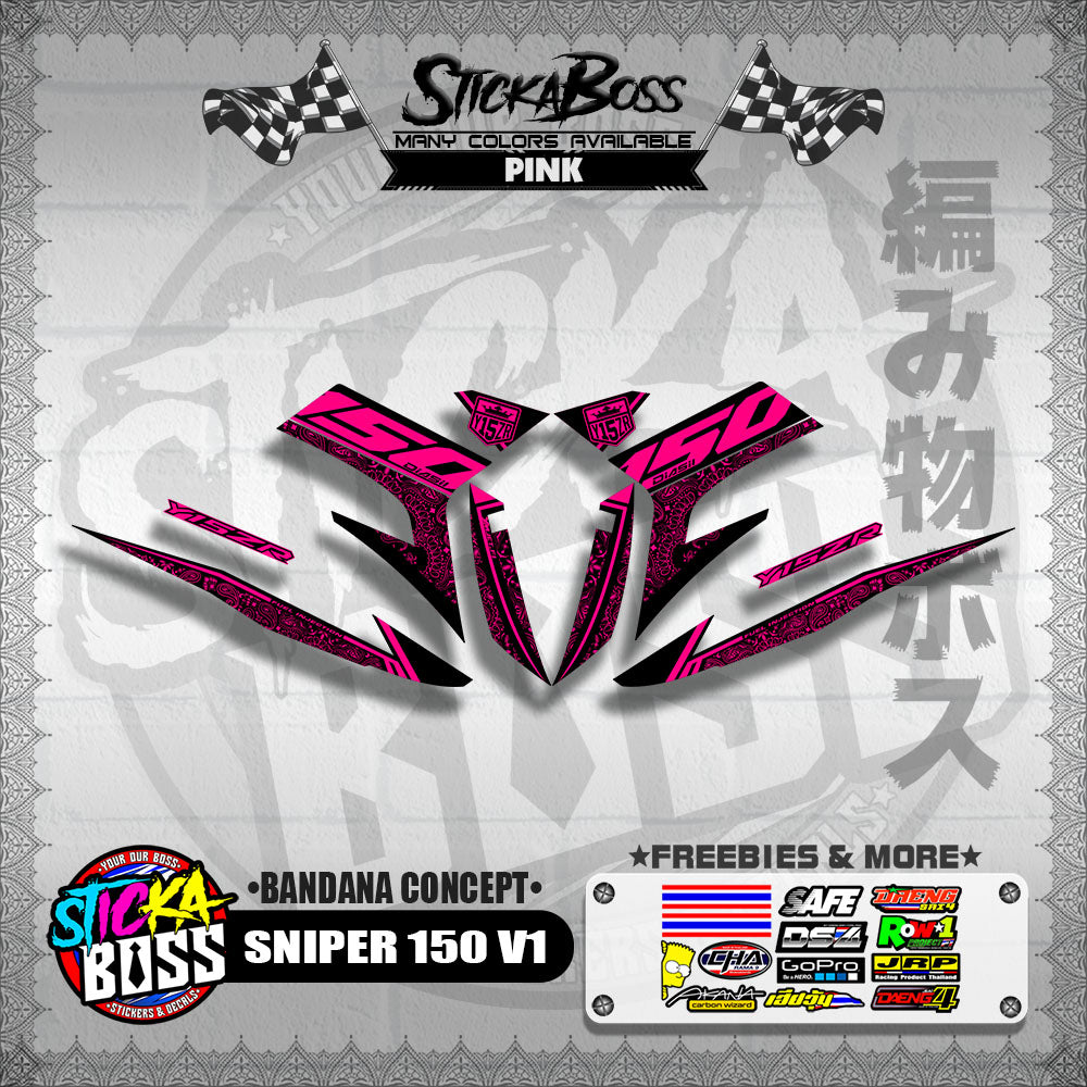 SNIPER 150 V1 DECALS ( BANDANA CONCEPT )【WITH FREEBIES】