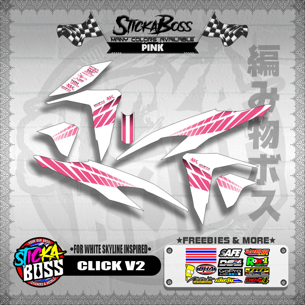 CLICK V2 DECALS ( FOR WHITE SKYLINE INSPIRED )【WITH FREEBIES】