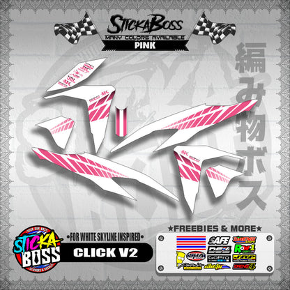 CLICK V2 DECALS ( FOR WHITE SKYLINE INSPIRED )【WITH FREEBIES】
