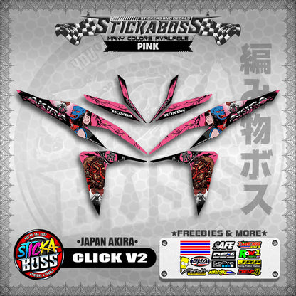 CLICK V2 STICKER DECALS ( JAPAN AKIRA )【WITH FREEBIES】