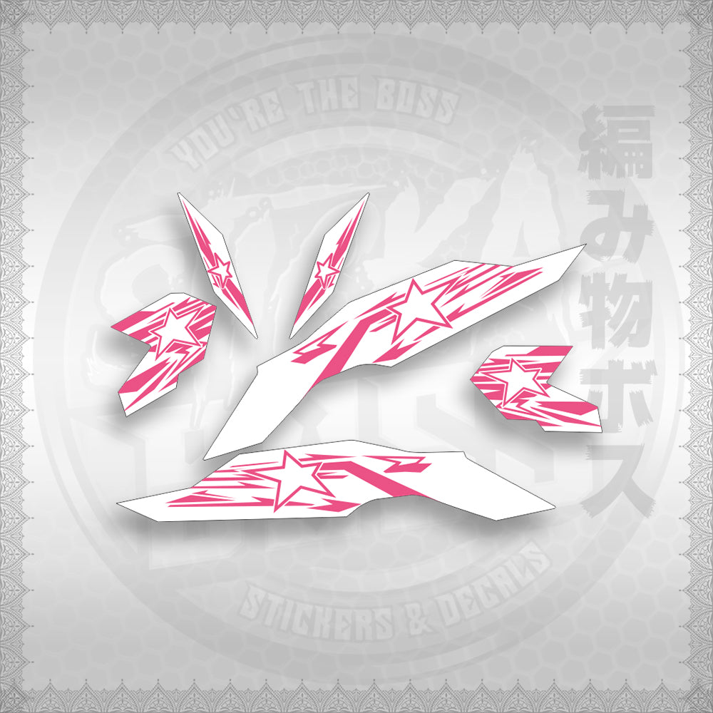 STICKER DECALS for CLICK V3 (CV3VRSTSTFOWH) By STICKABOSS (SOFIE LAMINATED WATERPROOF)