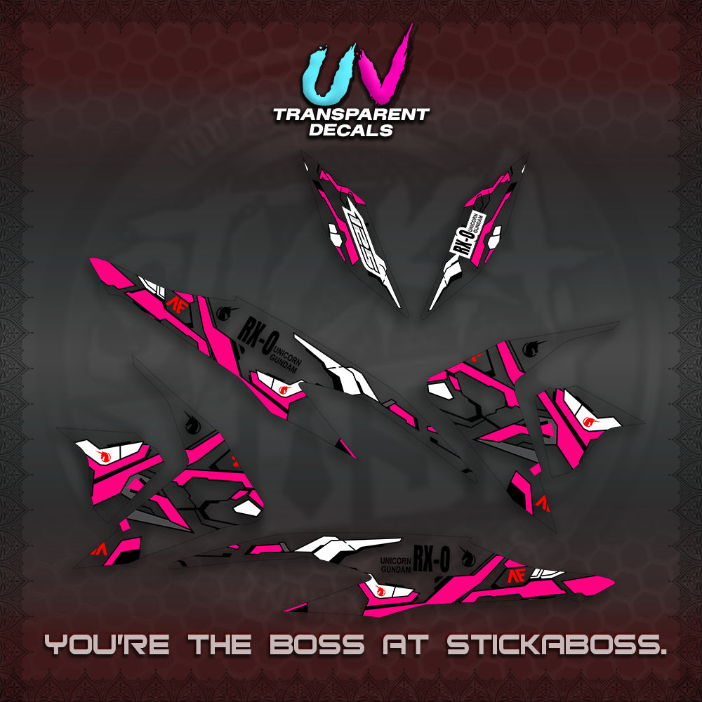 CLICK V2 UV TRANSPARENT VARIO DECALS (RX-O UNICORN GD)STICKER DECALS By STICKABOSS