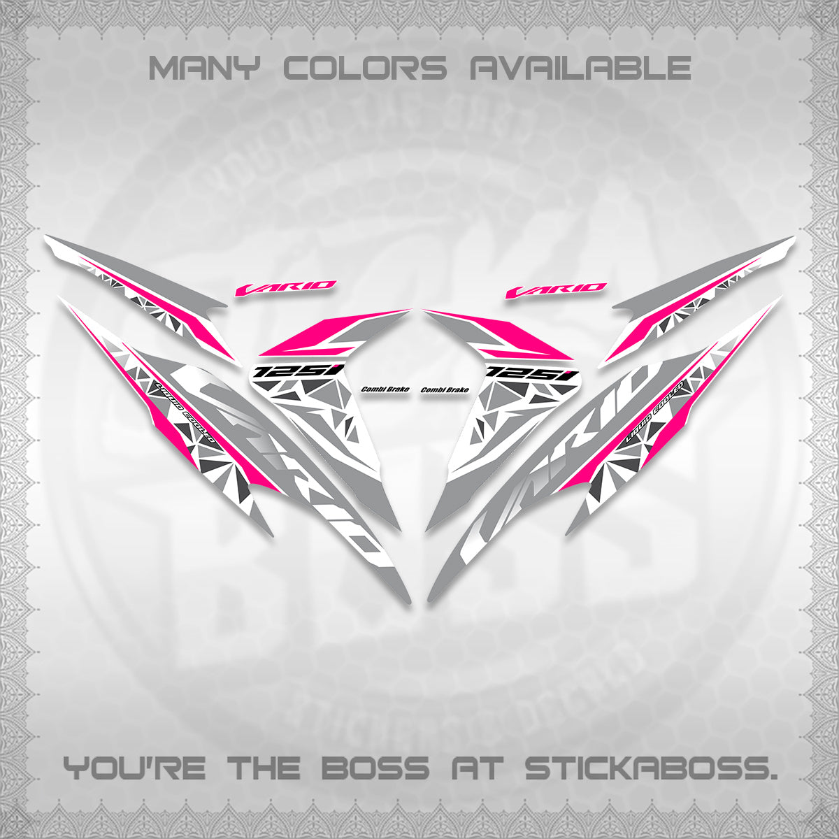 CLICK 125 V2 VARIO FOR WHITE DECALS (2018–2022 STYLE DESIGN) STICKER DECALS BY STICKABOSS