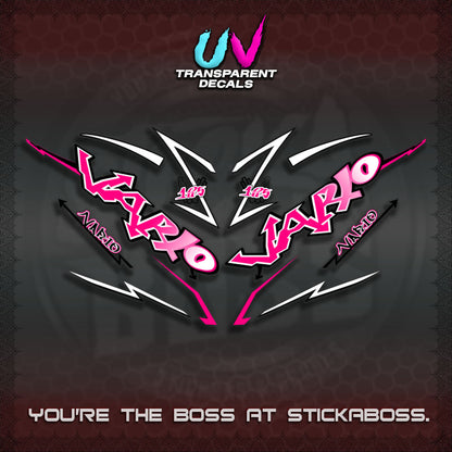 CLICK V3 UV TRANSPARENT INDO VARIO DECALS (STRIPPING GRAFITY MOTIF)STICKER DECALS By STICKABOSS