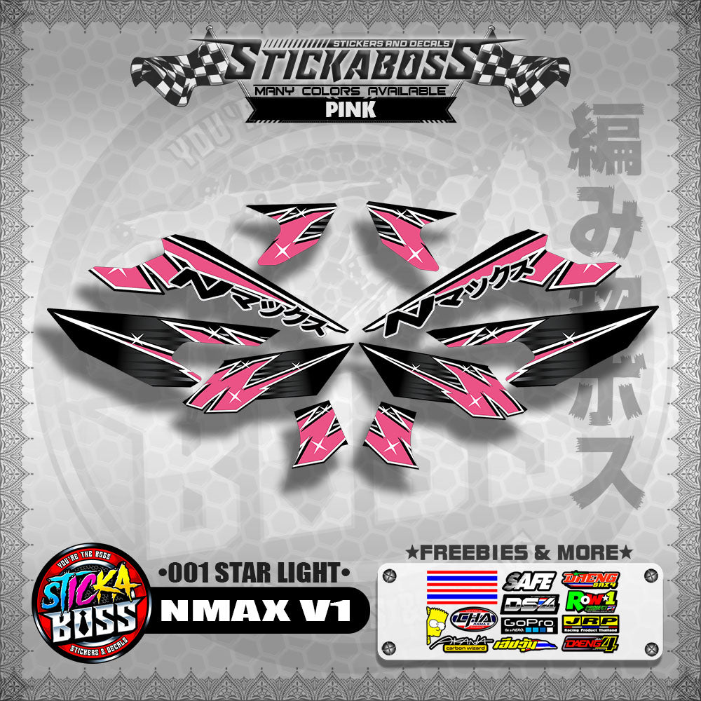 NMAX V1 STICKER DECALS ( 001 STAR LIGHT )【WITH FREEBIES】