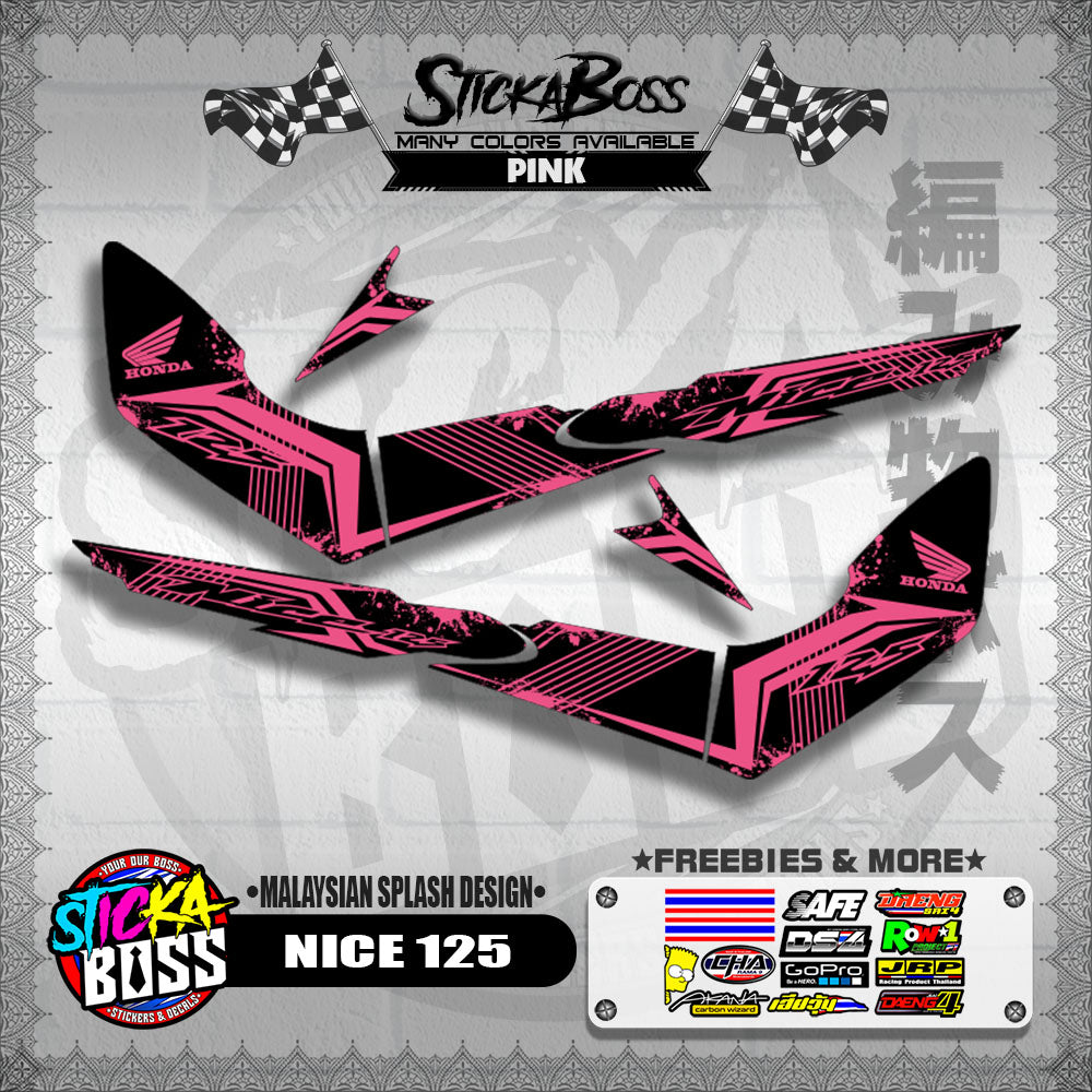 NICE 125 DECALS ( MALAYSIAN SPLASH DESIGN ) [ PREMIUM GLOSSY LAMINATED ]【WITH FREEBIES】