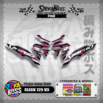 CLICK 125 V3 MALAYSIAN DECALS ( PILIHAN WARNA VARIO )【WITH FREEBIES】