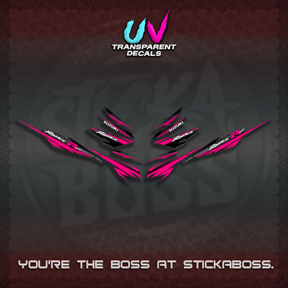【PREMIUM UV PRINT】TRANSPARENT RAIDER 150 FI SATRIA  DECALS (MINIMALIST 0016 DESIGN)By STICKABOSS