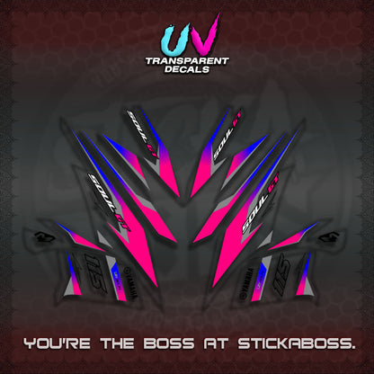 MIO SOUL I 115 GT INDO UV TRANSPARENT DECALS(0003 DESIGN)STICKER DECALS By STICKABOSS