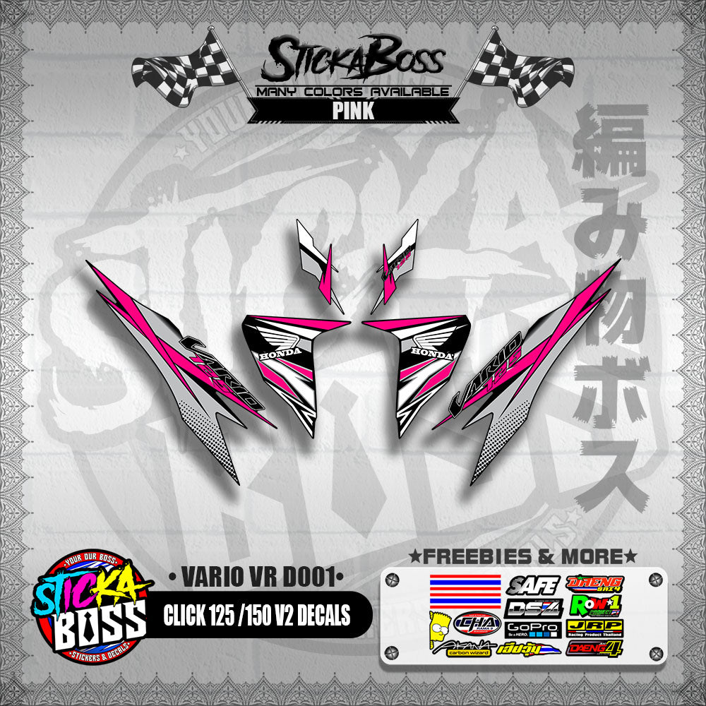 CLICK 125 / 150 V2 DECALS ( VARIO VR D001 )【WITH FREEBIES】