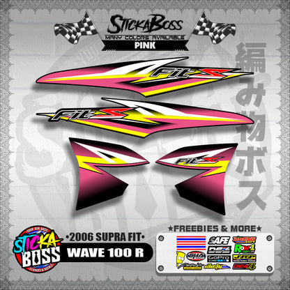 WAVE 100 R STOCK DECALS ( 2006 SUPRA FIT )【WITH FREEBIES】