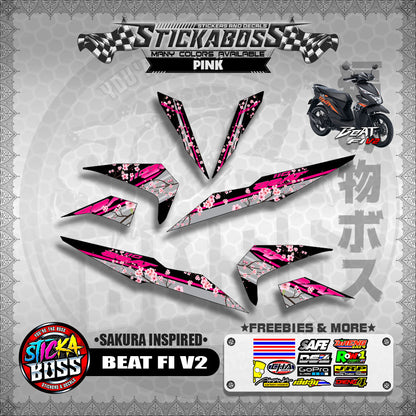 BEAT V2 STICKER DECALS ( SAKURA INSPIRED )【WITH FREEBIES】