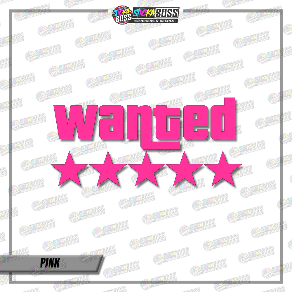 GTA WANTED ( VINYL CUT-OUT STICKER DECALS )【Stickaboss】