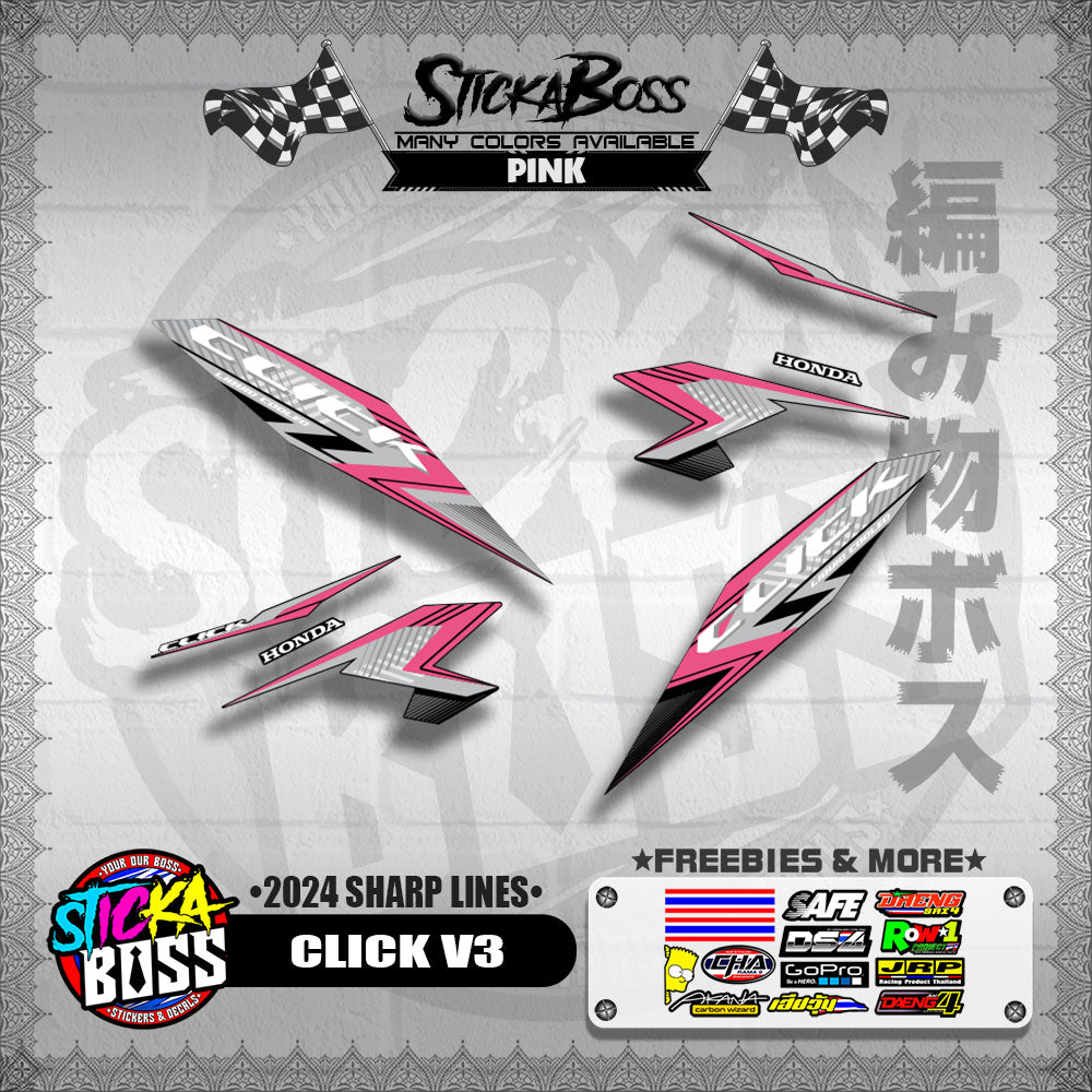 CLICK V3 DECALS ( 2024 SHARP LINES )【WITH FREEBIES】
