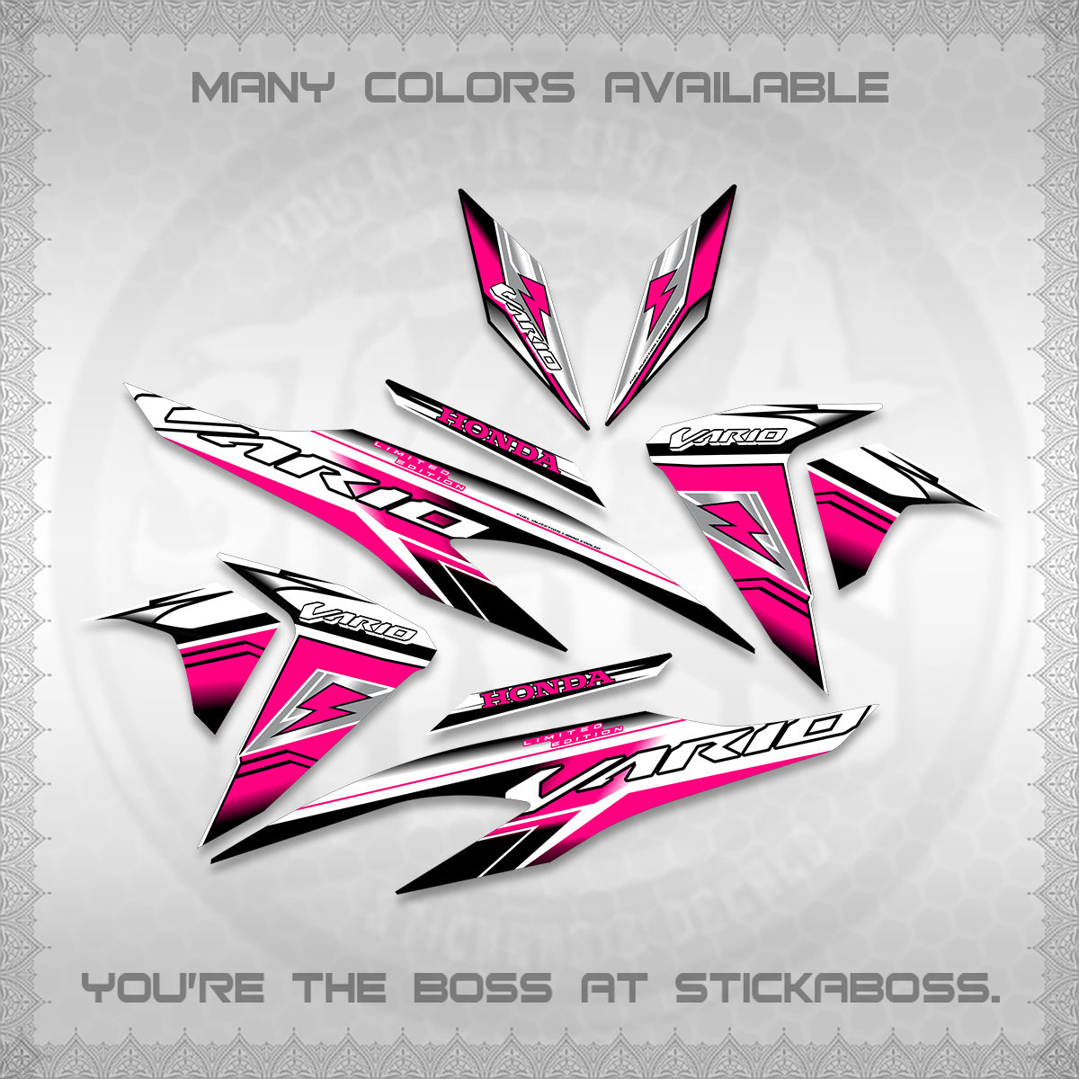 CLICK 125 V2 FOR WHITE VARIO DECALS (LIGHTNING DESIGN)STICKER DECALS By STICKABOSS (Copy) (Copy) (Copy) (Copy)
