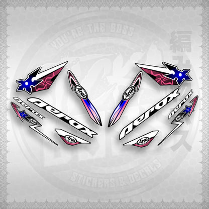 AEROX 155 V1 CUSTOM DESIGN ( ARAI NINJA BLADES ) STICKER DECALS By STICKABOSS