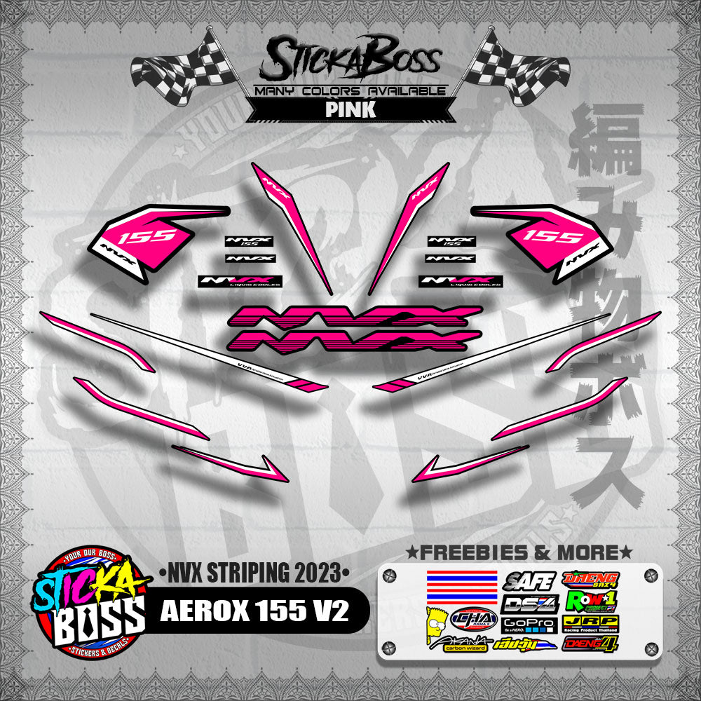 AEROX 155 V2 DECALS ( NVX STRIPING 2023 )【WITH FREEBIES】