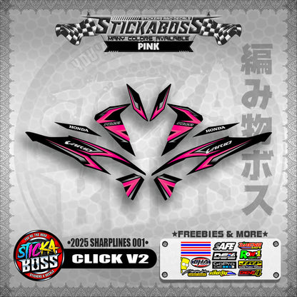 CLICK V2 INDO STICKER DECALS ( 2025 SHARPLINES 001 )【WITH FREEBIES】