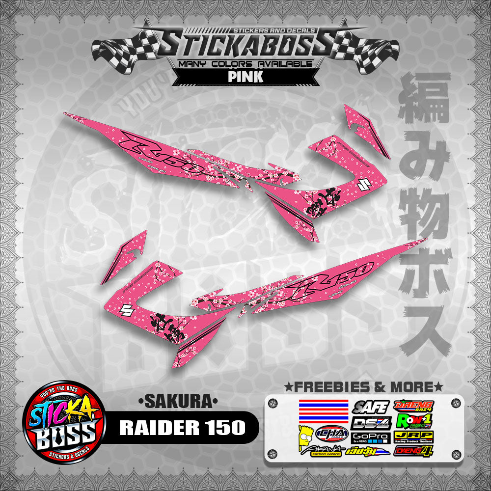 RAIDER 150 REBORN CARB STICKER DECALS ( SAKURA )【WITH FREEBIES】