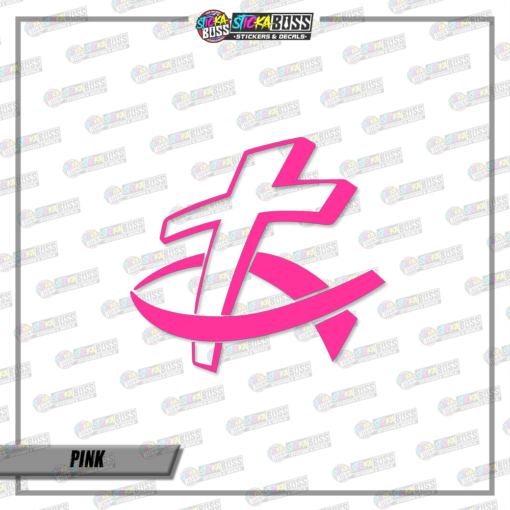 FISH CROSS (VINYL CUT-OUT STICKER DECALS )【Stickaboss】