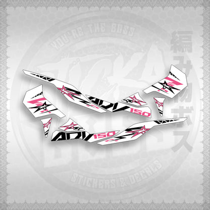 STICKER DECALS for ADV 150 (A150ALxOMINFOWH) By STICKABOSS (SOFIE LAMINATED WATERPROOF)