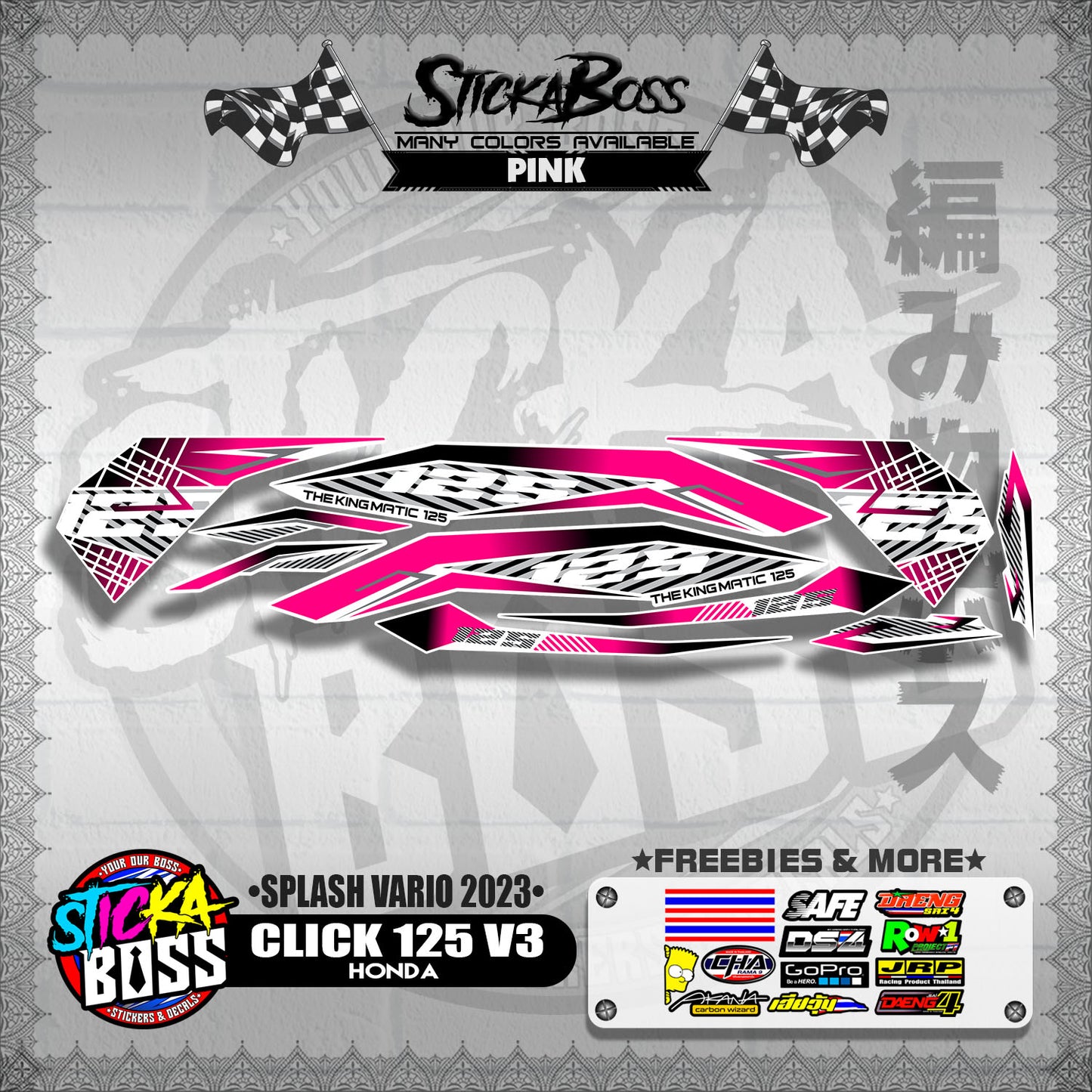CLICK 125 V3 STOCK DECALS ( SPLASH VARIO 2023 )【WITH FREEBIES】