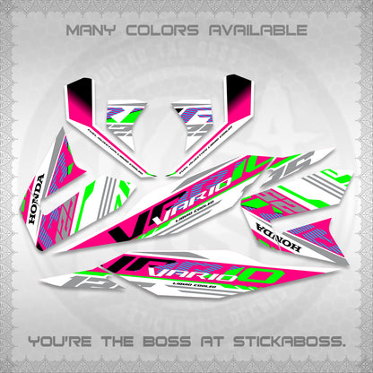 CLICK 125 V4 MALAY VARIO FOR WHITE DECALS (2026 VV12 DESIGN) STICKER KITS BY STICKABOSS
