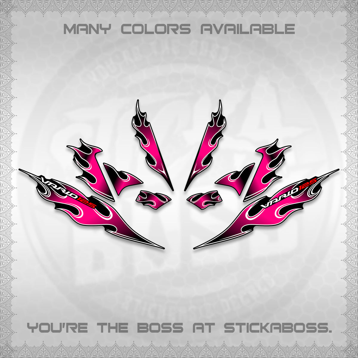 CLICK 125 V4 VARIO DECALS (2026 MOTIF FLAME 1 TONE)STICKER DECALS By STICKABOSS