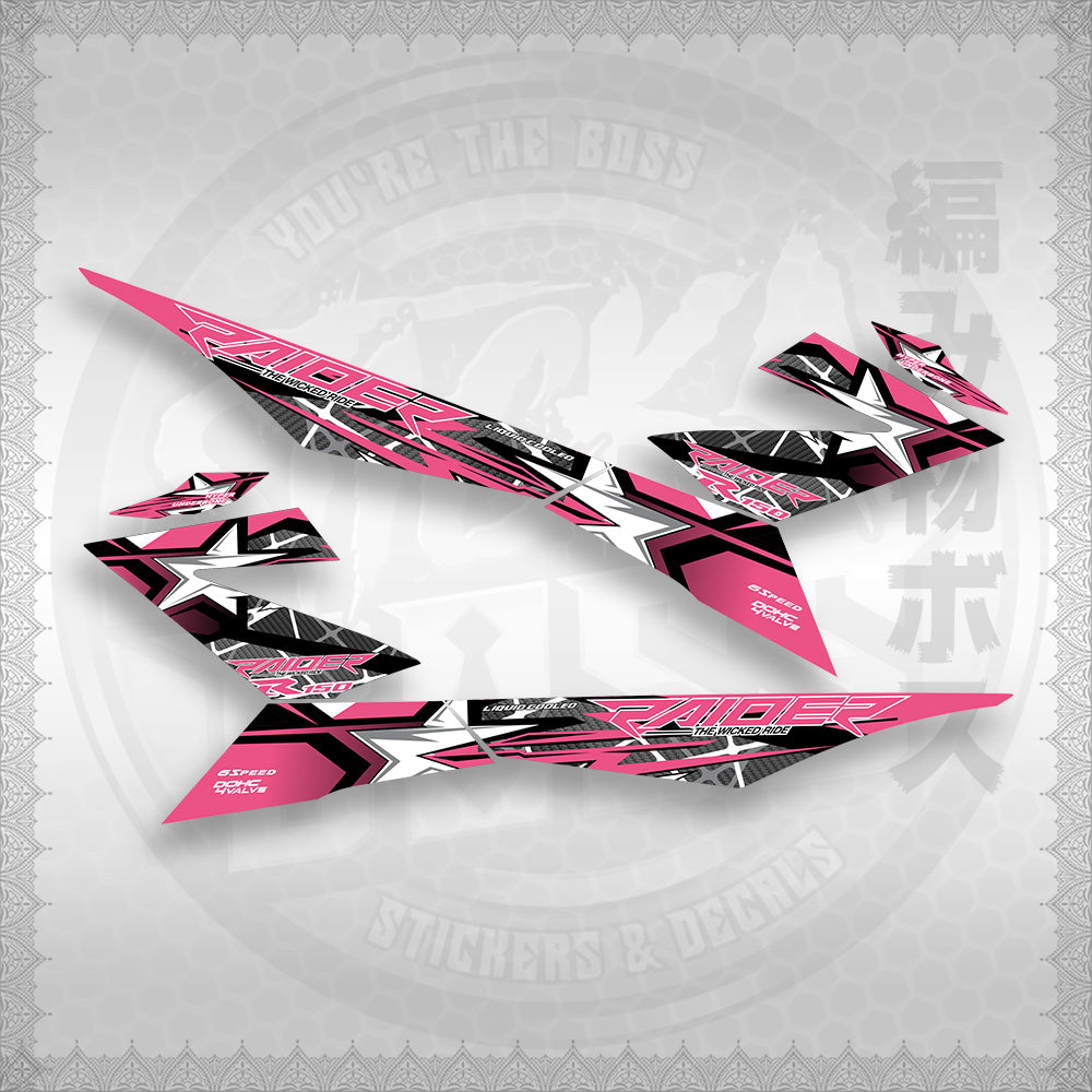 STICKER DECALS for RAIDER 150 FI (RFISATHMATH04) By STICKABOSS (SOFIE LAMINATED WATERPROOF)