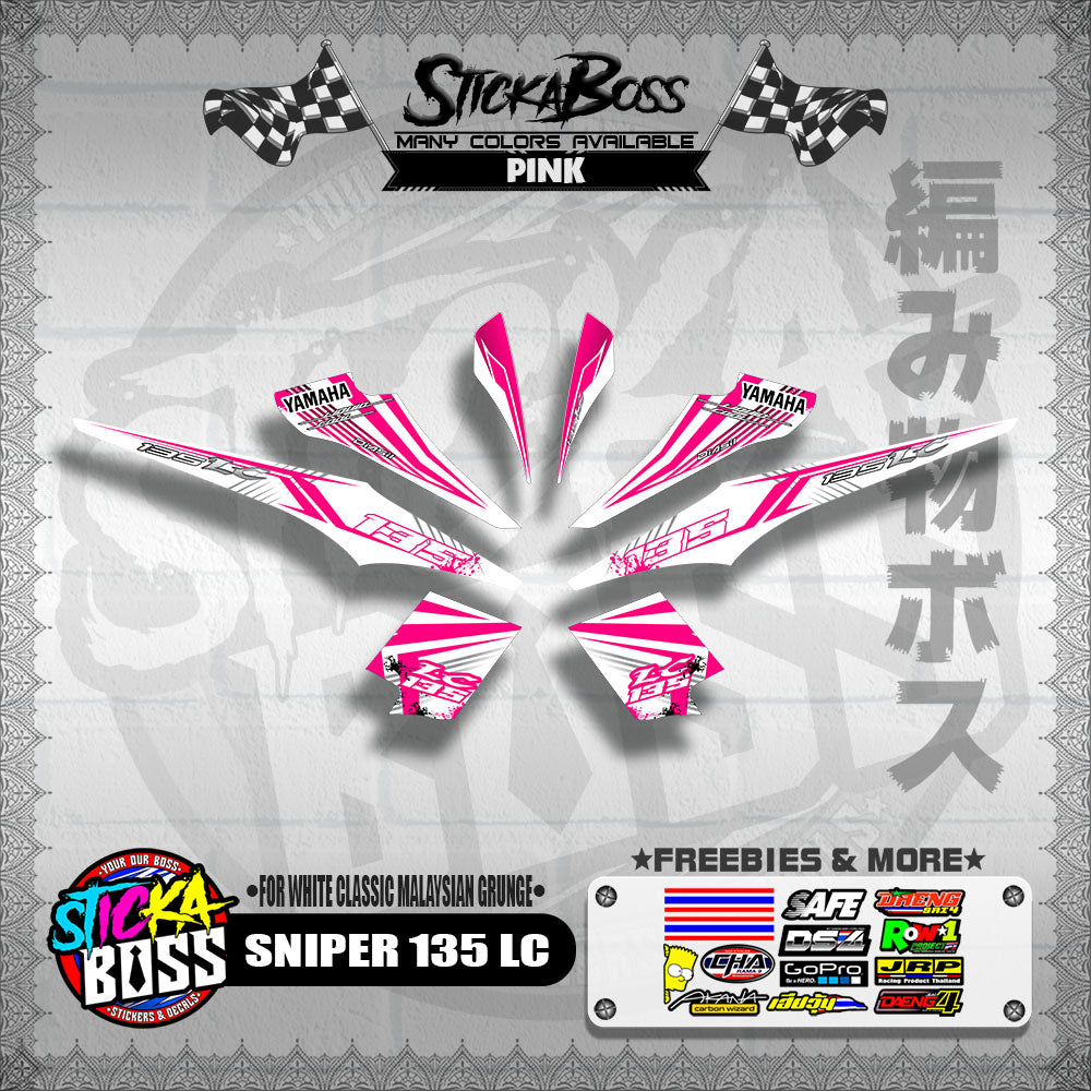 SNIPER 135 LC DECALS ( FOR WHITE CLASSIC MALAYSIAN GRUNGE )【WITH FREEBIES】