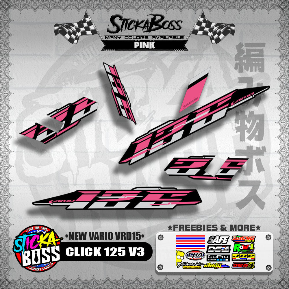 CLICK 125 V3 DECALS ( NEW VARIO VRD15 )[ PREMIUM GLOSSY LAMINATED ]【WITH FREEBIES】