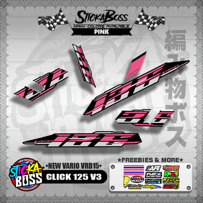 CLICK 125 V3 DECALS ( NEW VARIO VRD15 )[ PREMIUM GLOSSY LAMINATED ]【WITH FREEBIES】