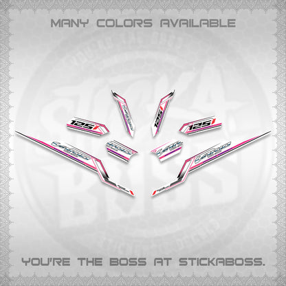 CLICK V3 VARIO STRIPING FOR WHITE DECALS (2026 SPORTS RACE DESIGN) STICKER KITS BY STICKABOSS