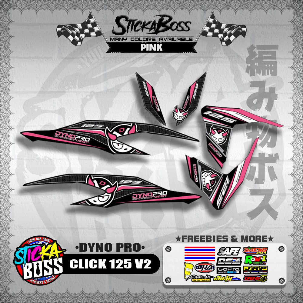 CLICK 125 V2 DECALS ( DYNO PRO )【WITH FREEBIES】