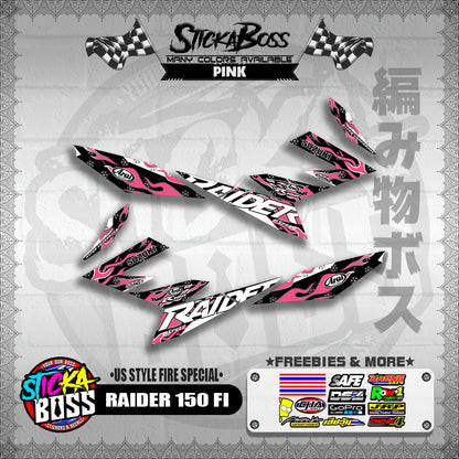 RAIDER 150 FI DECALS ( US STYLE FIRE SPECIAL )【WITH FREEBIES】