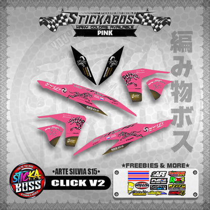 CLICK V2 STICKER DECALS ( ARTE SILVIA S15 )【WITH FREEBIES】
