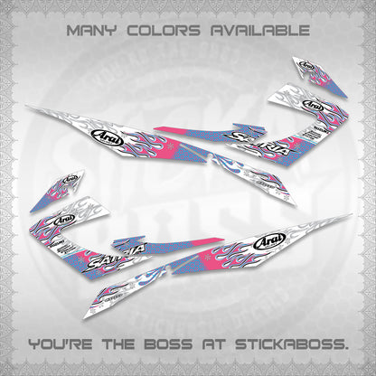 RAIDER 150 CARB SATRIA  FOR WHITE DECALS (ARAI API NEW TERBARU MOTIF)STICKER DECALS By STICKABOSS