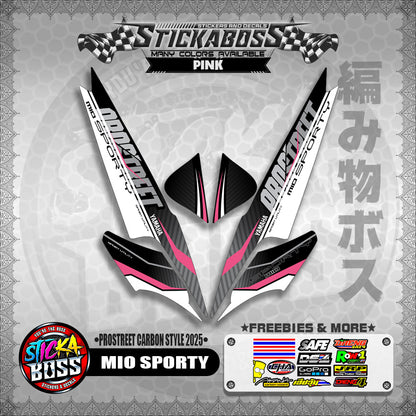 MIO SPORTY STICKER DECALS ( PROSTREET CARBON STYLE 2025 )【WITH FREEBIES】