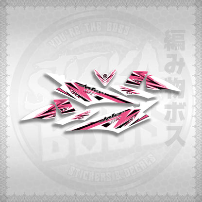 MIO SOUL I STRIPING CARBURETOR FOR WHITE STICKER DECALS By STICKABOSS (SOFIE LAMINATED WATERPROOF)